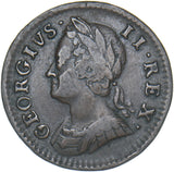 1746 Farthing - George II British Copper Coin - Nice