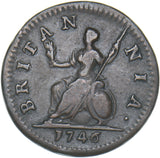 1746 Farthing - George II British Copper Coin - Nice