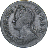 1754 Farthing - George II British Copper Coin