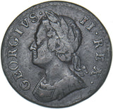 1754 Farthing - George II British Copper Coin