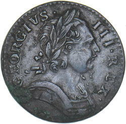 1773 Farthing - George III British Copper Coin