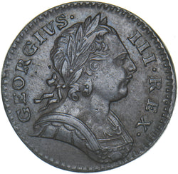1773 Farthing - George III British Copper Coin - Very Nice