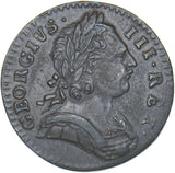1774 Farthing - George III British Copper Coin - Nice