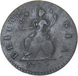 1775 Farthing (Contemporary Counterfeit) - George III British Copper Coin