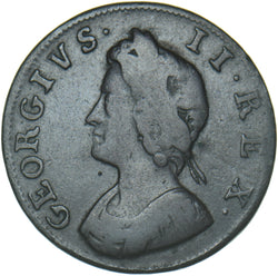 1731 Farthing - George II British Copper Coin