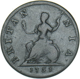 1731 Farthing - George II British Copper Coin