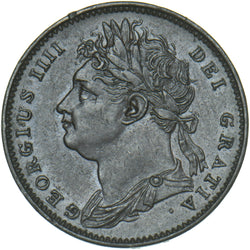 1821 Farthing - George IV British Copper Coin - Very Nice