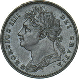 1821 Farthing - George IV British Copper Coin - Very Nice