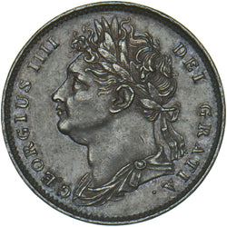 1821 Farthing - George IV British Copper Coin - Very Nice