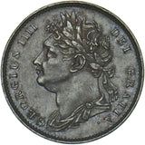 1821 Farthing - George IV British Copper Coin - Very Nice
