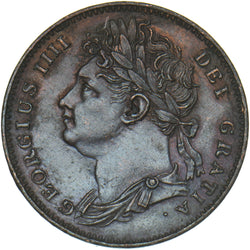 1825 Farthing - George IV British Copper Coin - Very Nice