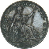 1825 Farthing - George IV British Copper Coin - Nice