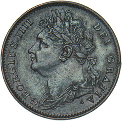 1825 Farthing - George IV British Copper Coin - Nice