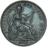 1825 Farthing - George IV British Copper Coin - Nice