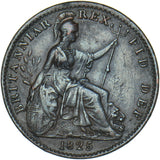 1825 Farthing - George IV British Copper Coin - Nice