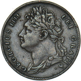 1825 Farthing (D Over U) - George IV British Copper Coin - Nice