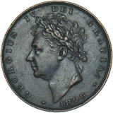1826 Farthing - George IV British Copper Coin - Nice