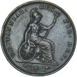 1828 Farthing - George IV British Copper Coin - Very Nice