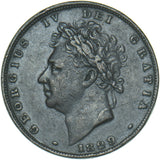 1829 Farthing - George IV British Copper Coin - Nice