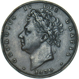 1830 Farthing - George IV British Copper Coin