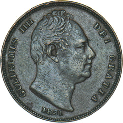 1831 Farthing - William IV British Copper Coin - Nice
