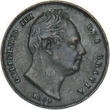 1834 Farthing - William IV British Copper Coin - Nice