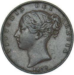 1839 Farthing - Victoria British Copper Coin - Nice