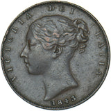 1843 Farthing - Victoria British Copper Coin - Nice