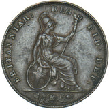 1843 Farthing - Victoria British Copper Coin - Nice