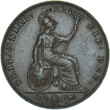 1844 Farthing - Victoria British Copper Coin - Nice