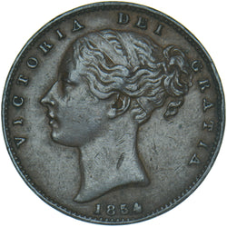 1854 Farthing - Victoria British Copper Coin - Nice
