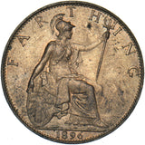 1896 Farthing - Victoria British Bronze Coin - Superb