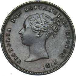 1843 Half Farthing - Victoria British Copper Coin - Very Nice