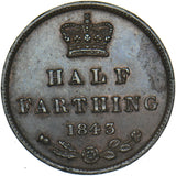 1843 Half Farthing - Victoria British Copper Coin - Very Nice
