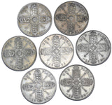 1920 - 1926 Better Grade Florins Lot (7 Coins) - British Silver Date Run