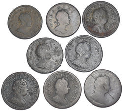 1717 - 1724 Copper Halfpennies Lot (8 Coins) - George I Date Run