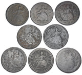 1717 - 1724 Copper Halfpennies Lot (8 Coins) - George I Date Run