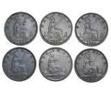 1860 - 1869 Better Grade Farthings Lot (6 Coins) - Victoria British Bronze Coins