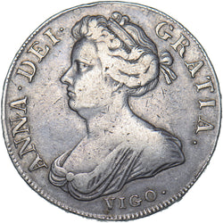 1703 Vigo Crown - Anne British Silver Coin - Nice