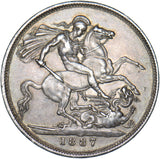 1887 Crown - Victoria British Silver Coin - Very Nice