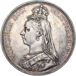 1887 Crown - Victoria British Silver Coin - Very Nice