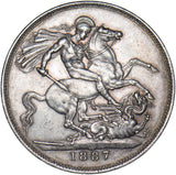 1887 Crown - Victoria British Silver Coin - Very Nice
