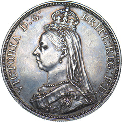 1887 Crown - Victoria British Silver Coin - Very Nice