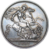 1887 Crown - Victoria British Silver Coin - Very Nice