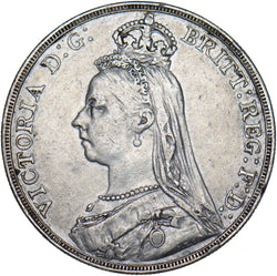 1890 Crown - Victoria British Silver Coin - Nice