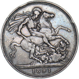 1891 Crown - Victoria British Silver Coin