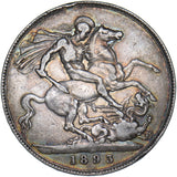 1893 LVI Crown - Victoria British Silver Coin