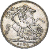 1902 Crown - Edward VII British Silver Coin - Very Nice