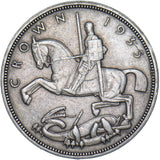 1935 Crown - George V British Silver Coin - Very Nice