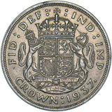 1937 Crown - George VI British Silver Coin - Very Nice